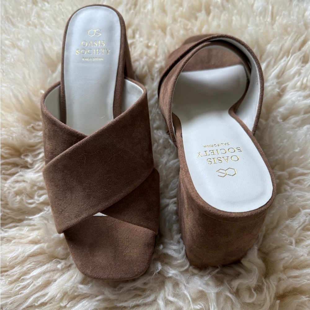 * Brand New * Oasis Society Carmen Platform Heels in Brown Sz 7.5